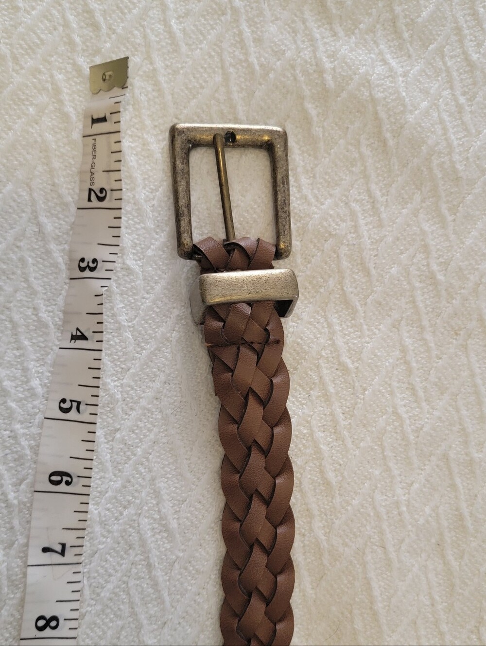 Vintage Braided Leather Belt - Brown